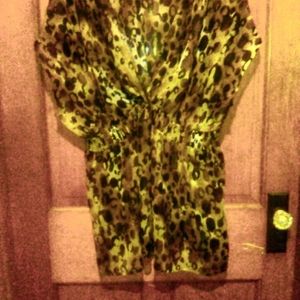 See through leopard print dress shirt